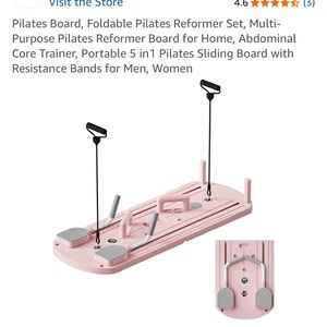 Foldable Pink Pilates Reformer Set